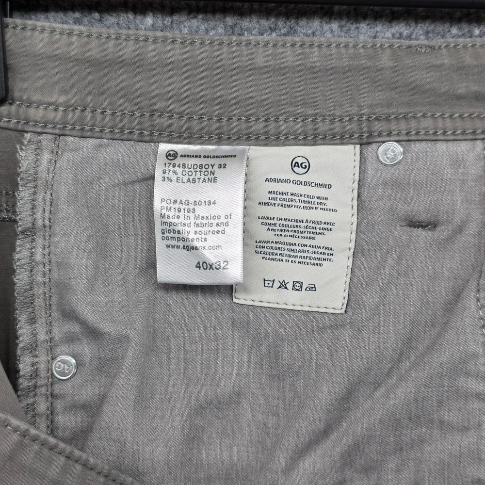AG Adriano Goldschmied Everett Slim Straight Grey Pants 40x32 1794SUDSOY 32 Mens